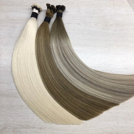 New Invisible No Return Hair Flat Weft Double Drawn Cuticle Intact Russian Human Hair Handtied Weft Hair Extensions