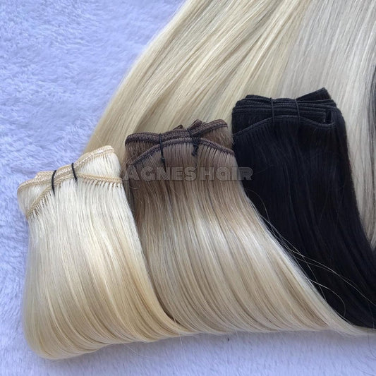 Luxury Grade12A Double Drawn Cuticle Remy Ombre Machine Made Human Hair Weft Extensions