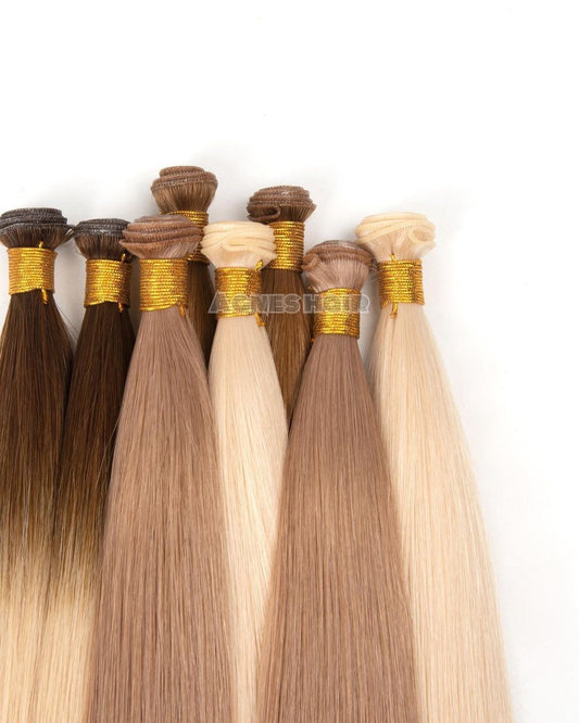 double drawn top quality genius weft hair extensions sew in human hair 150g