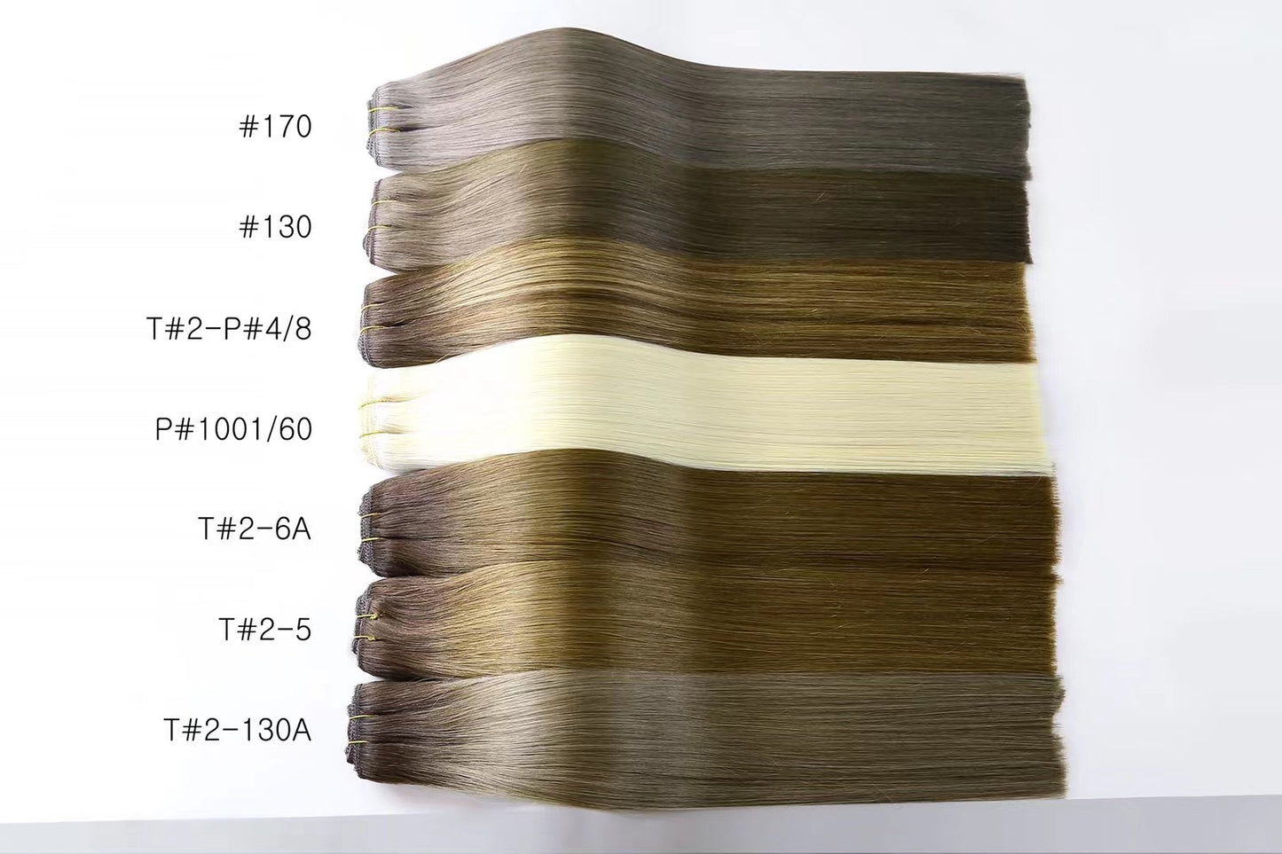 High Quality Thin Straight Flat Hair Weft Extensions Blonde Remi Double Wefted Machine Human Hair Weft